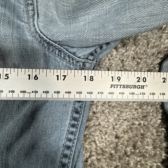 London Jean Women’s Pearl Snap Long Sleeve Shirt Size SMallBlue Denim 100 Cotton - Picture 5 of 7